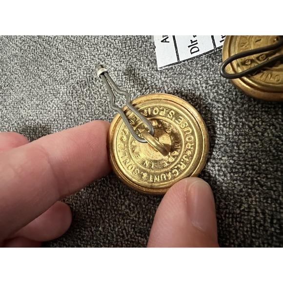 3 VTG ‎ 1" J.R.Gaunt & Sons Gold Military Buttons Rouses Pt. NY Made in England - Picture 5 of 6